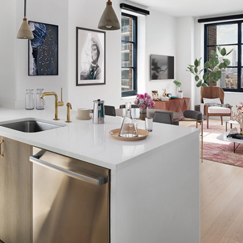 modern and updated appliances Opn layout kitchen